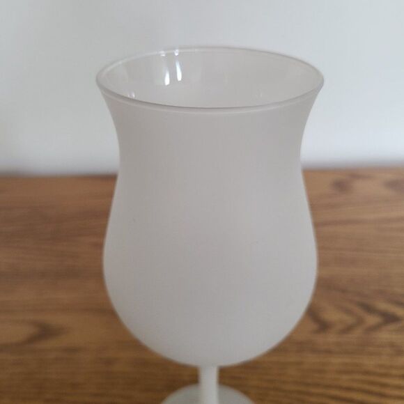 Vintage Frosted Glass Crystal Wine or Water Goblet Drinkware Candle or Crafting - Picture 4 of 13